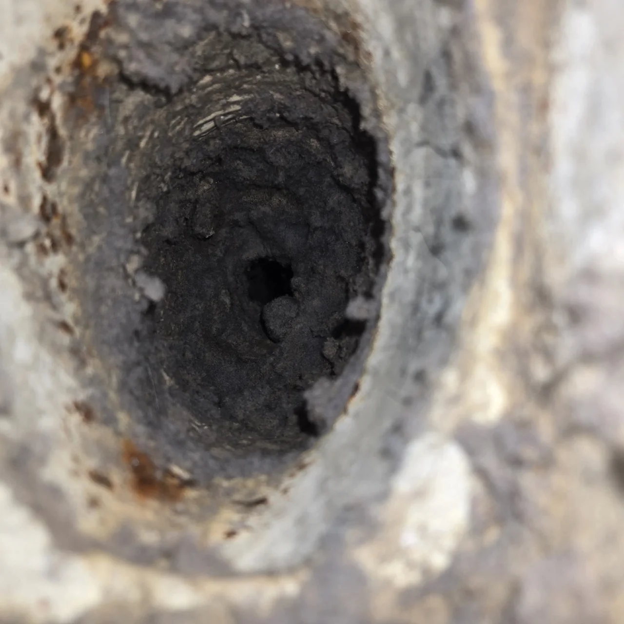 Ductwork before cleaning