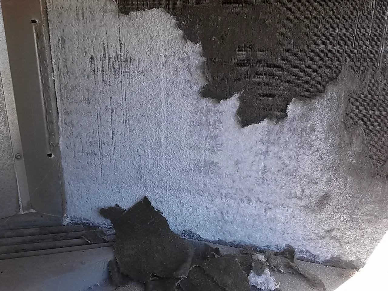 Ductwork before cleaning