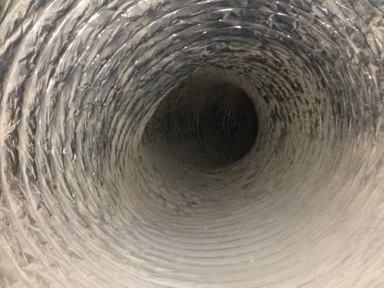 Ductwork before cleaning